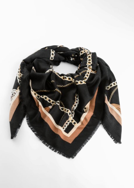 Ontstaan bouwen Aanmoediging Smaakvolle sjaal met een kettingprint - zwart/multicolor gedessineerd