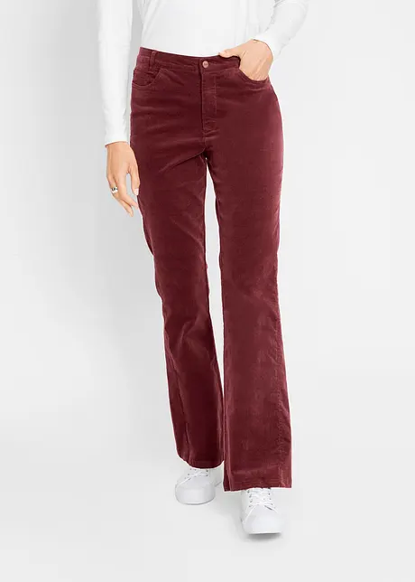 Flared stretch corduroy broek met high-waist comfortband, bonprix