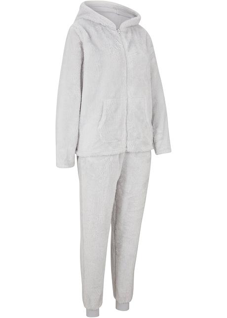 Teddy fleece vest en broek (2-dlg. set) - metallic zilver