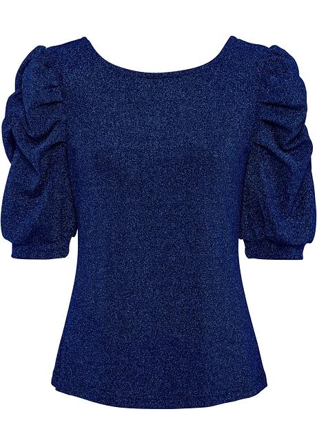 Cool shirt met glitters - saffierblauw
