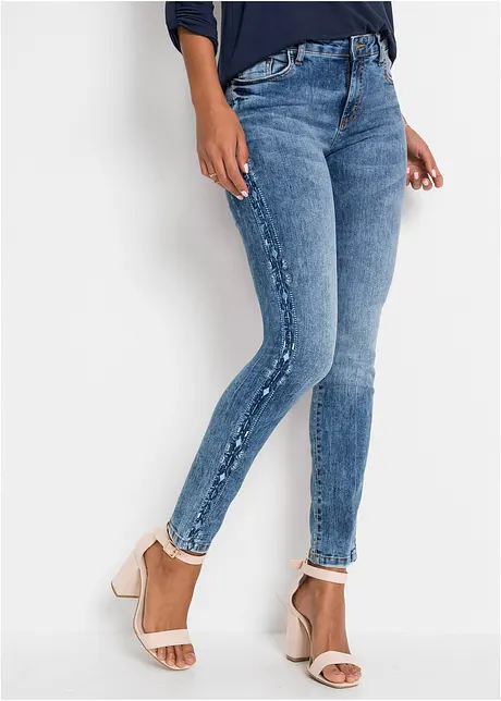 Skinny stretch jeans met mid waist, bonprix