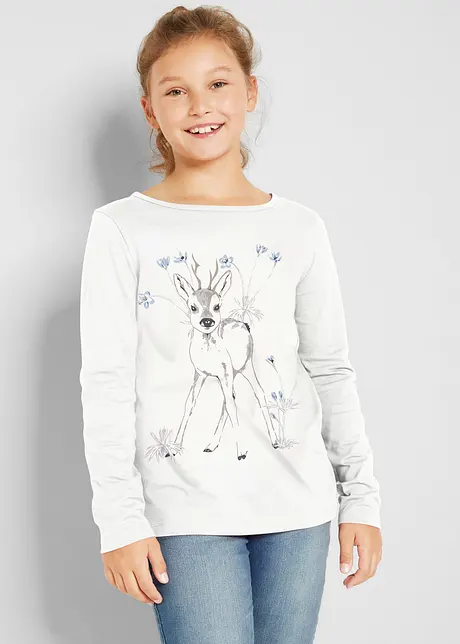 Meisjes longsleeve van biologisch katoen, bonprix