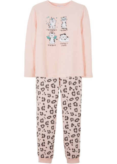 daarna Alfabet Blind Lieve pyjama met een poezenprint - parelroze luipaardprint