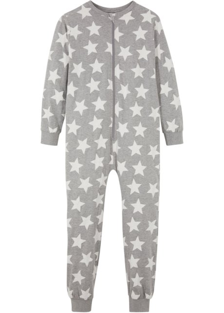 Narabar Garantie beven Mooie pyjama onesie om in te slapen met een sterrenprint - lichtgrijs  gemêleerd