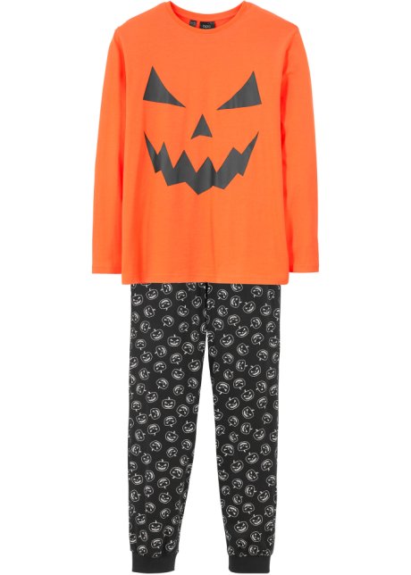 schrijven Optimistisch twee Coole pyjama met een pompoenprint - oranje/zwart