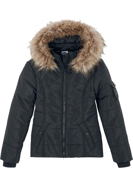 Getailleerde winterjas met imitatiebont Getailleerde winterjas met imitatiebont