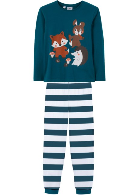 Lang Poëzie berouw hebben Lieve pyjama met een dierenprint - wolwit/zeeturkoois