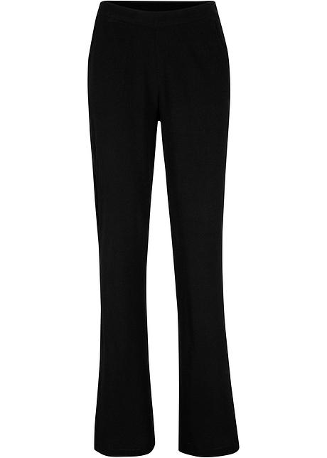 Wijd uitlopende, fijn gebreide broek - zwart