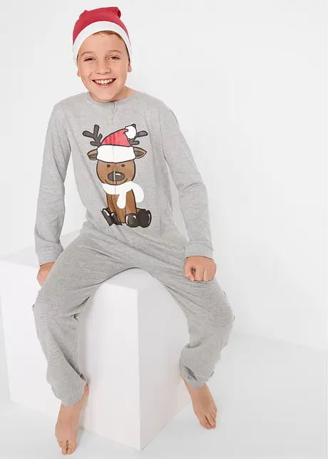 Kinderen pyjama onesie en puntmuts met biologisch katoen (2-dlg. set), bonprix