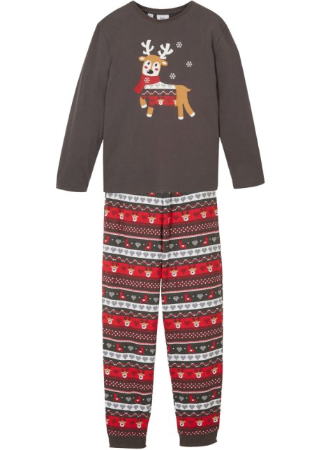 Opa Monetair omvang Mooie pyjama met een lieve rendierprint - grijs/rood/wit gedessineerd