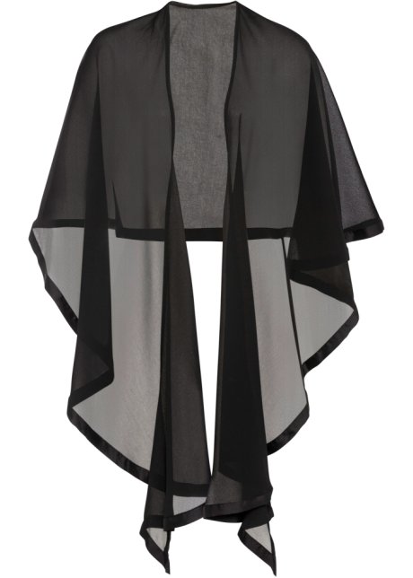 Mooie poncho sjaal glamourlook - zwart