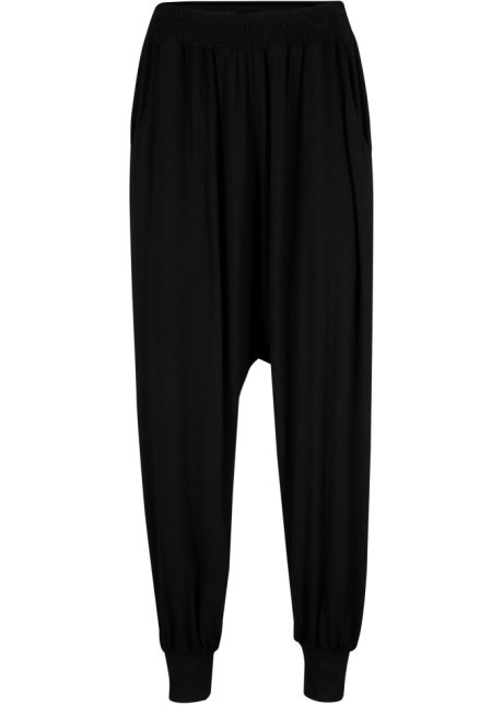 Afzonderlijk Uitdaging heilige Jersey harembroek met een elastische comfortband en steekzakken - zwart