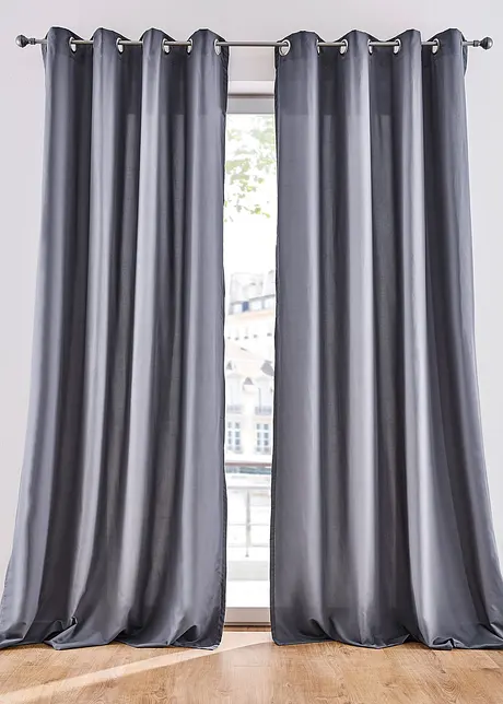 Onderhoudsvriendelijk microvezel gordijn (2 stuks), bonprix