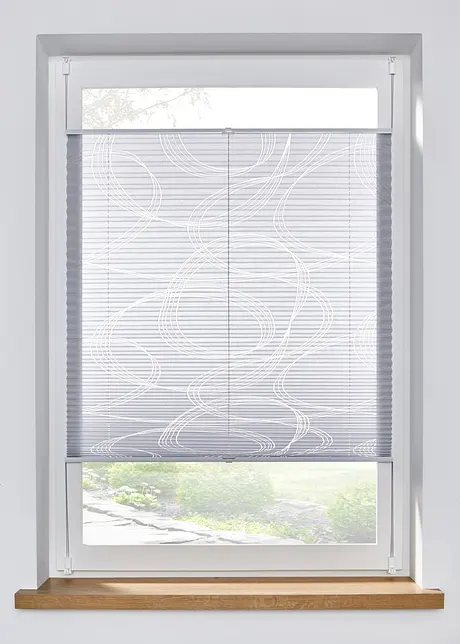 Ausbrenner plisségordijn met grafisch patroon, bpc living bonprix collection