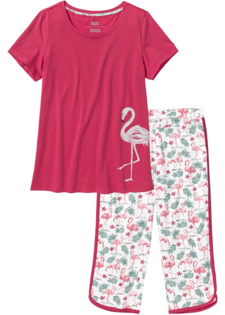 spoelen Romanschrijver omvang Capri pyjama met een flamingoprint - granaatappel gedessineerd
