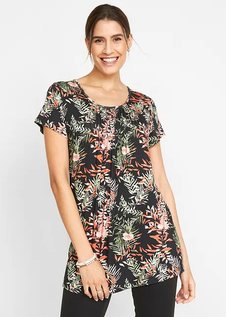 Shirt met biezen van viscose, bonprix