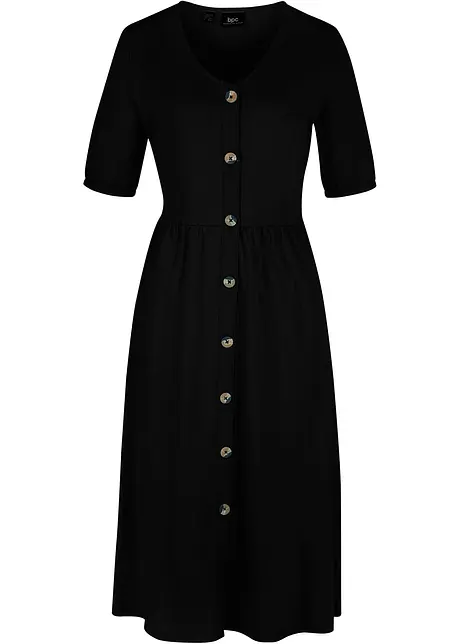 Katoenen midi jurk met knoopsluiting, bonprix
