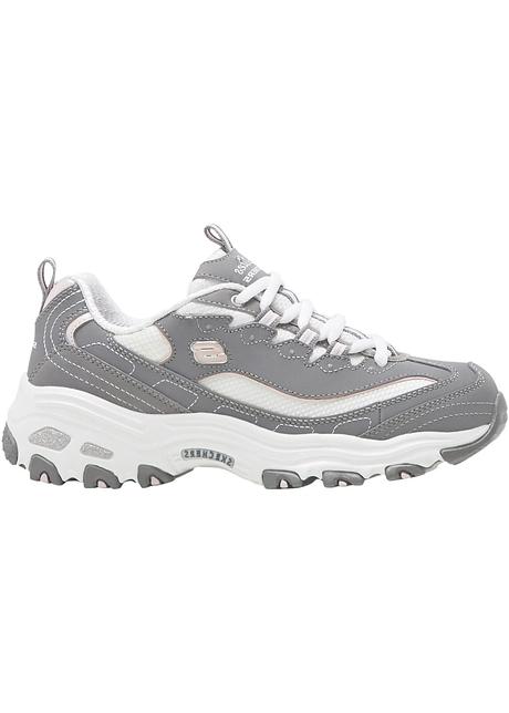 Sneakers van Skechers van hoogwaardig leer - lichtgrijs/wit
