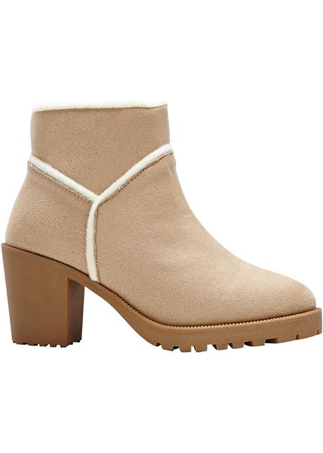 Trendy enkellaarsjes met een warme voering - beige