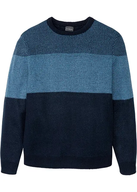 Trui met ronde hals en colourblocking, bonprix