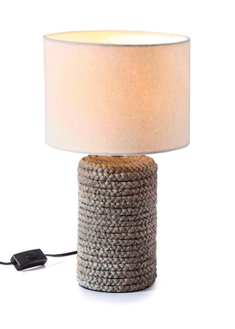 Hangen concept Donder Gezellig licht en modern design: tafellamp in rieten look - beige/bruin