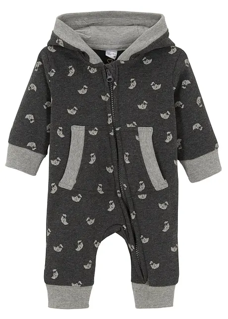 Baby sweat jumpsuit met capuchon, bpc bonprix collection