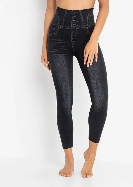 Corrigerende naadloze legging in denim look, sterk corrigerend, bonprix