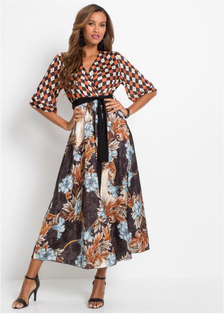 Mode Jurken Maxi-jurken Bodyflirt Boutique Maxi-jurk abstract patroon casual uitstraling 