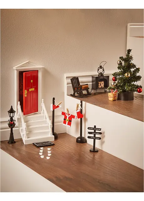 Ornament miniatuur kabouterdeur met toebehoren (20-dlg. set), bonprix