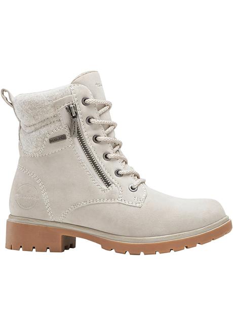 Winterse veterboots van Tamaris met warm fleece binnenin - grijs