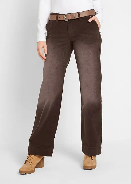 Stretch corduroy broek, wijd, bonprix