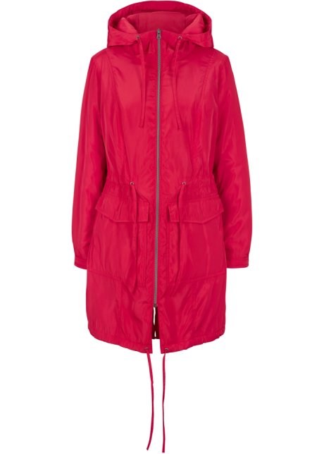 merknaam statisch fontein Comfortabele jas met een tunnelkoord en wattering - rood