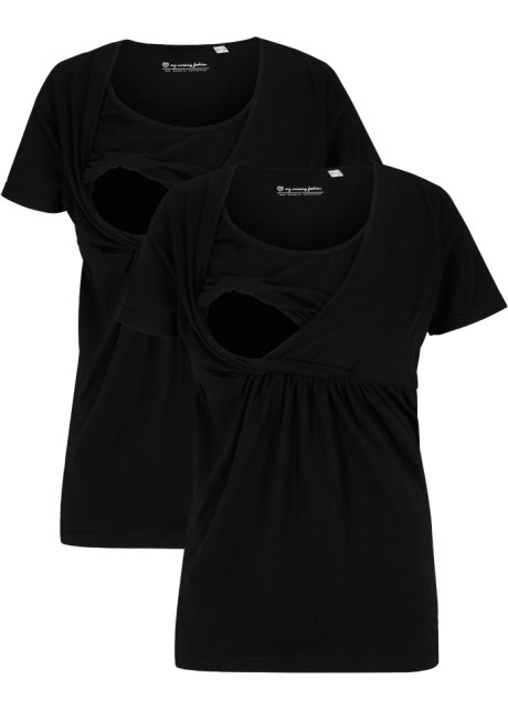 pil Aan boord Stout Handig en comfortabel zwangerschapsshirt en voedingsshirt - zwart+zwart
