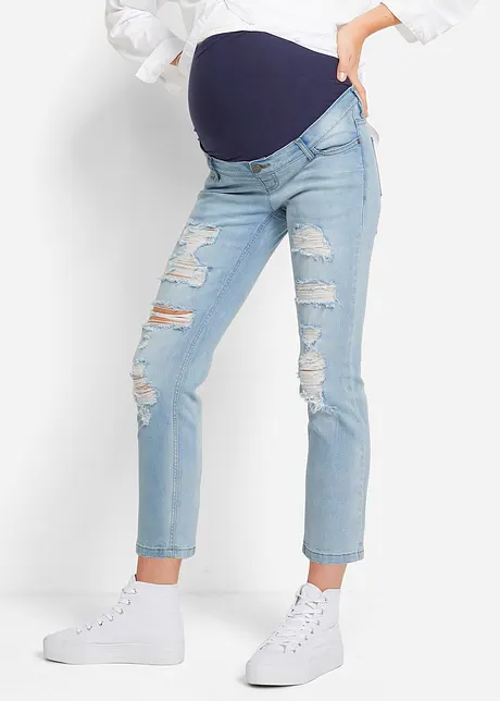 Cropped zwangerschapsjeans met destroyed effecten, bonprix