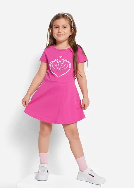 Jersey jurk (set van 2) van biologisch katoen, bonprix