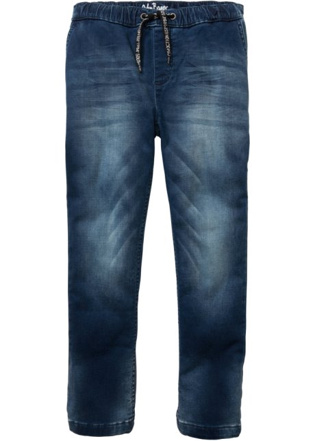 Schaap Laan Post Losjes vallende jogging jeans met decoratieve strikkoordjes - blue stone,  wijd