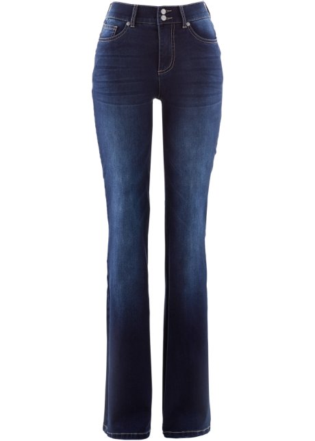 Rommelig Daarbij sponsor Flatteuze bootcut jeans met push-upeffect - donkerblauw denim