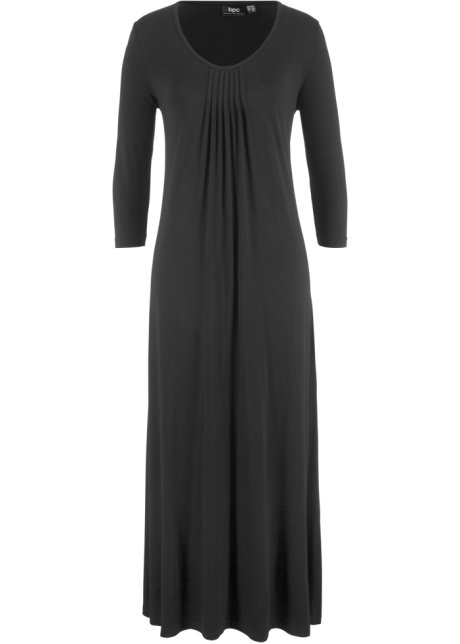 lager slim Doorzichtig Flatteuze maxi jurk in A-lijn met een ronde hals - zwart
