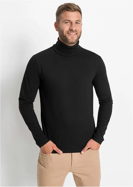 Longsleeve met col van puur biologisch katoen, bonprix