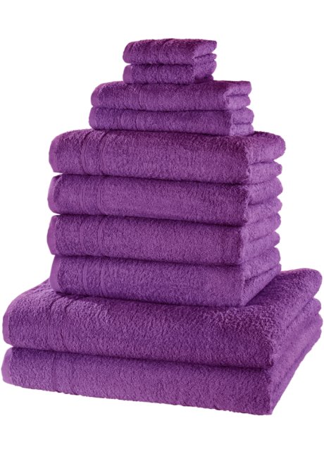 aansporing zijn Vruchtbaar Goed absorberende handdoeken (10-dlg. set) in mooie kleuren - paars