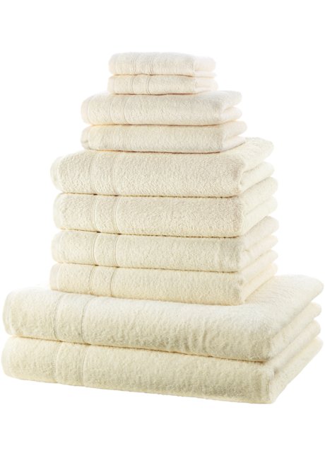 Leggen Volgen wanhoop Goed absorberende handdoeken (10-dlg. set) in mooie kleuren - crème