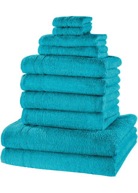 abces neef Lagere school Goed absorberende handdoeken (10-dlg. set) in mooie kleuren - petrol
