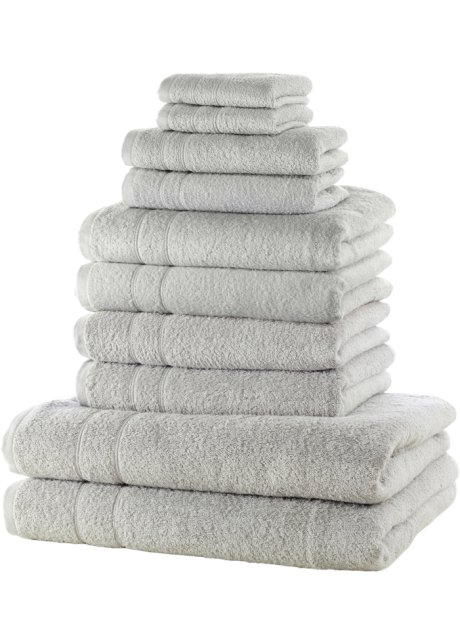 Goed absorberende handdoeken (10-dlg. set) mooie kleuren - grijs