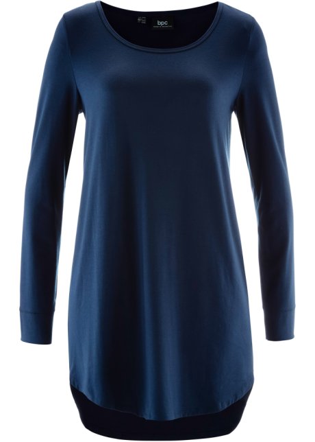 bpc bonprix collection Lang shirt blauw-wit volledige print casual uitstraling Mode Shirts Lange shirts 
