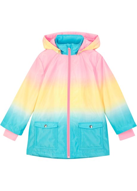 Farmacologie Weigeren hack Leuke meisjes jas met kleurverloop - aqua/lichtgeel/roze poudre
