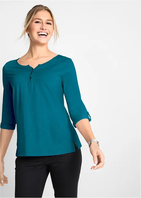 Lichte longsleeve met knoopsluiting, bonprix