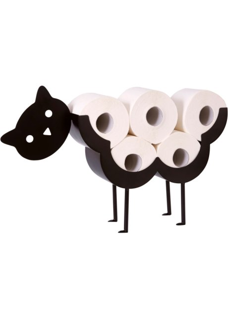 Ru Historicus Ieder Vrolijke toiletrolhouder voor alle kattenvrienden - zwart