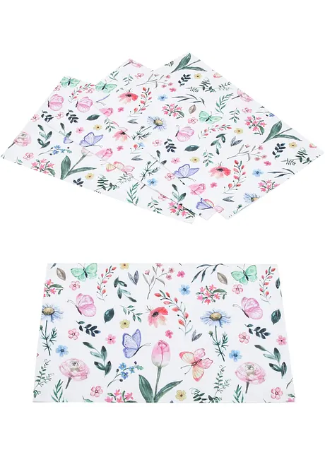 Placemats met bloemenprint (set van 4), bonprix