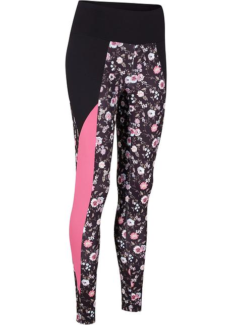 Outdoor legging - zwart gebloemd