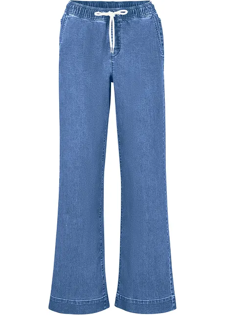 Mid waist stretch jeans, wide leg, bonprix